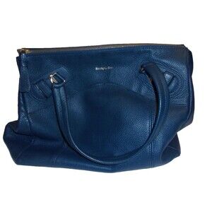 See By Chole Handbag Bag Purse Top Handles Pebbled Leather Blue